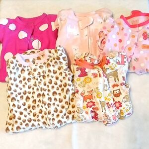 Newborn size footed pj lot
